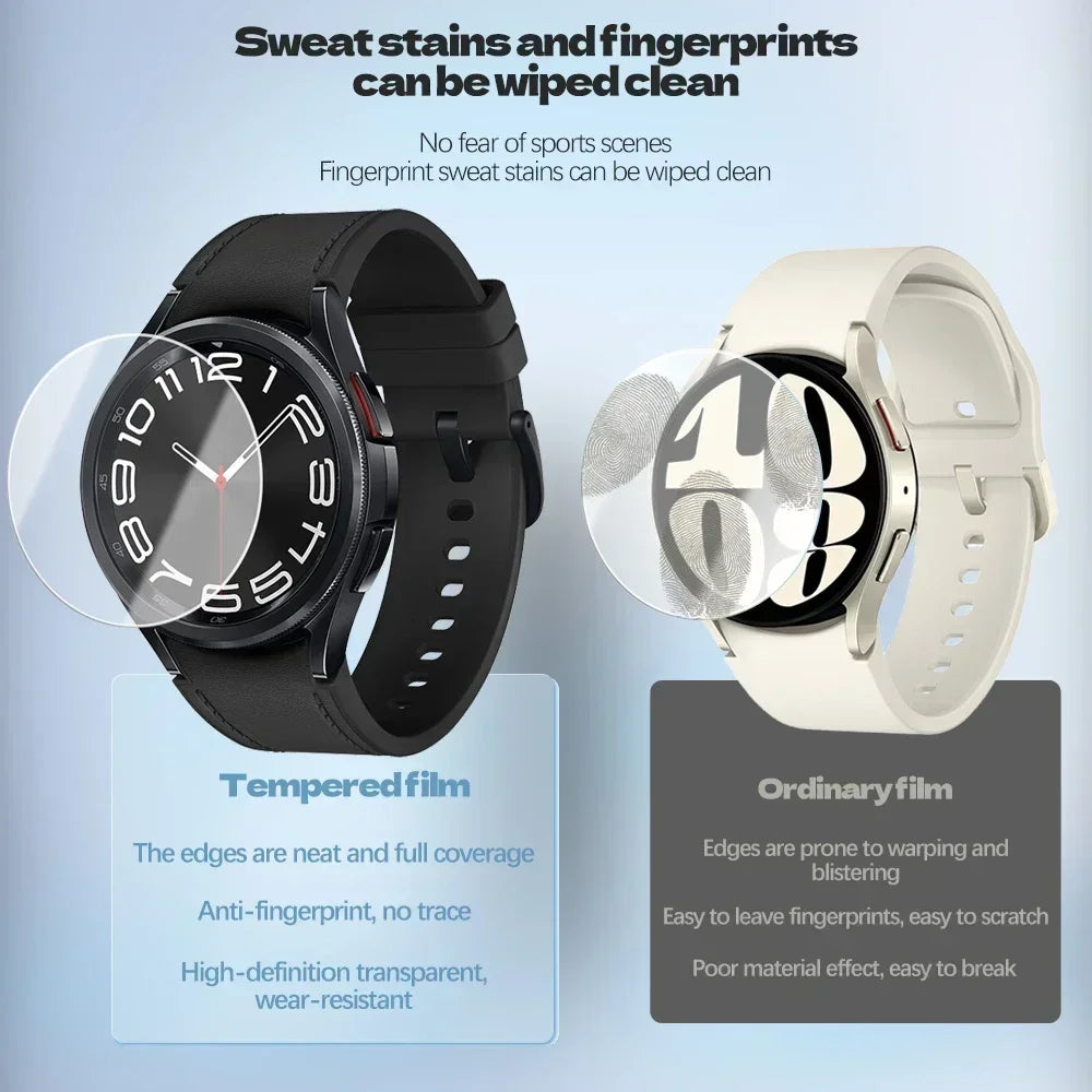 For Samsung Galaxy Watch 7 6 5 4 40/44MM Tempered Glass Screen Protector For Samsung Watch 7 44mm 40mm Protective Film Cover