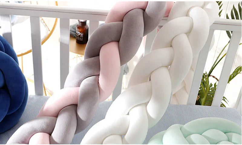 Anti-collision Bedding Rail Safety Cushion for Toddler 100CM Baby Bed Fence Hand-woven Knotted Three-strand Twist