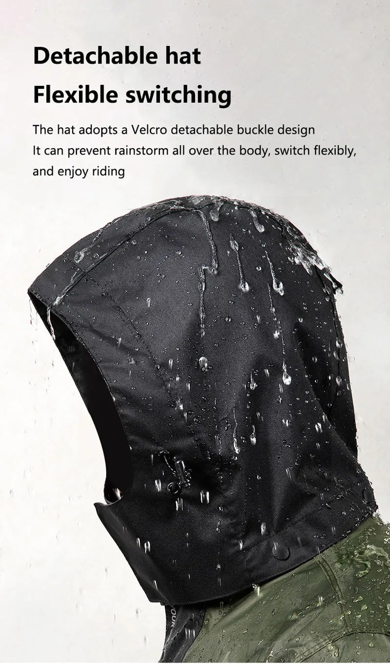 Men Women Waterproof Motorcycle Rider Raincoat Suit Set Reflective Light Raincoat For Riding Jacket Pants Set
