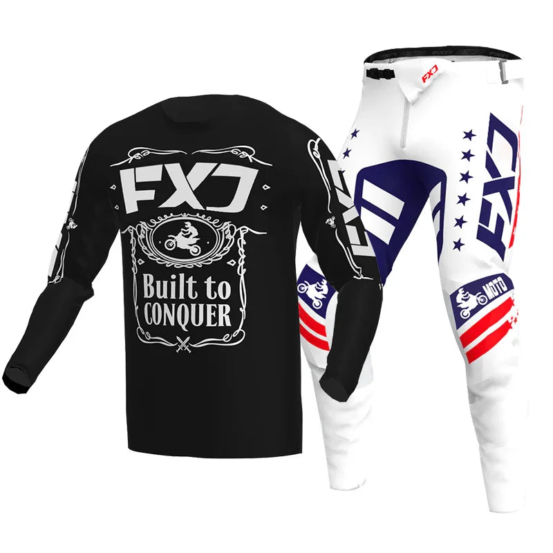 Motocross Jersey Pant white Mens Women pink black Combo racing suit Off-road MX DH BMX ATV MTB Enduro Motorcycle mountain
