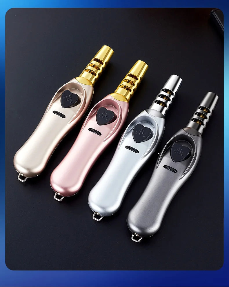 Triple Burner High Power Spray Gun Lighter Windproof Flame Refillable Butane Gas Moxibustion Cigar Outdoor BBQ Kitchen Igniter
