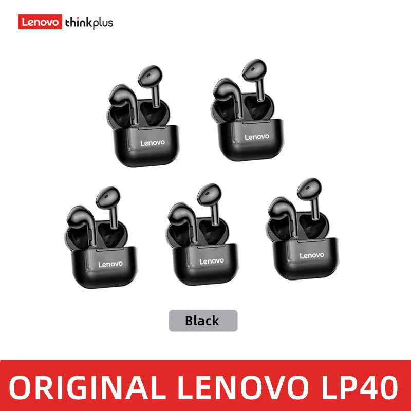 Lenovo LP40PRO/LP40 5pcs Wireless Earphone Bluetooth 5.0 Dual Stereo Noise Reduction Bass Touch Control Long Standby 230mA