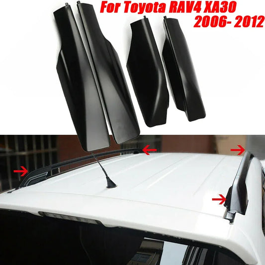 4pcs Car Roof Rack Cover Bar Rail End Shell Cap Protector Guard for Toyota RAV4 XA30 2006-2012