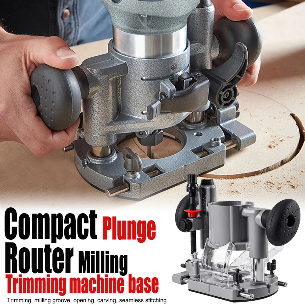 Compact Plunge Router Base Trimming Grooves Opening Carving Rack Aluminum Electric Router Bracket Milling Trimming Machine Base