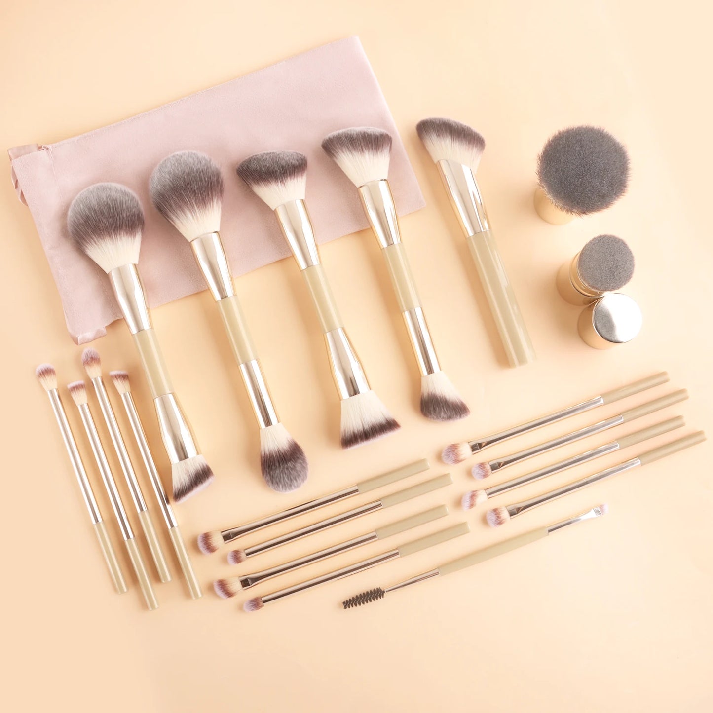 20pcs Makeup Brush Set Including Powder Brush Blush Brush Highlighter Brush Eyeshadow Brush Lash Brush Eyeliner Brush