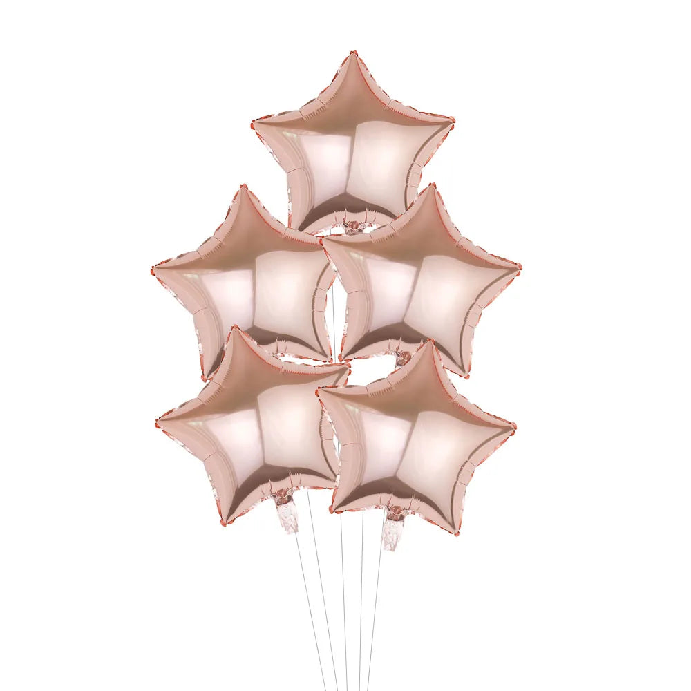 5Pcs 18inch Gold Silver Foil Star Balloon Wedding Balloons Decoration Baby Shower Children's Kids Birthday Party Balloons Globos