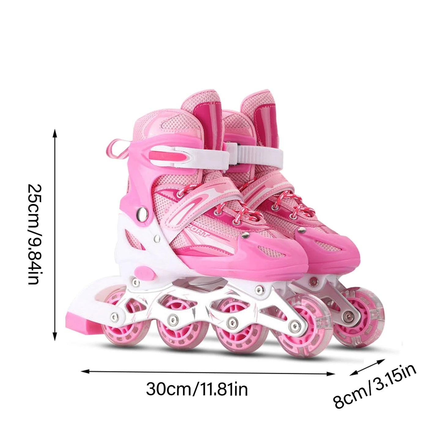 Adjustable Illuminating Inline Skates with Light Up Wheels for Kids and Adults for Girls and Boys Men and Women