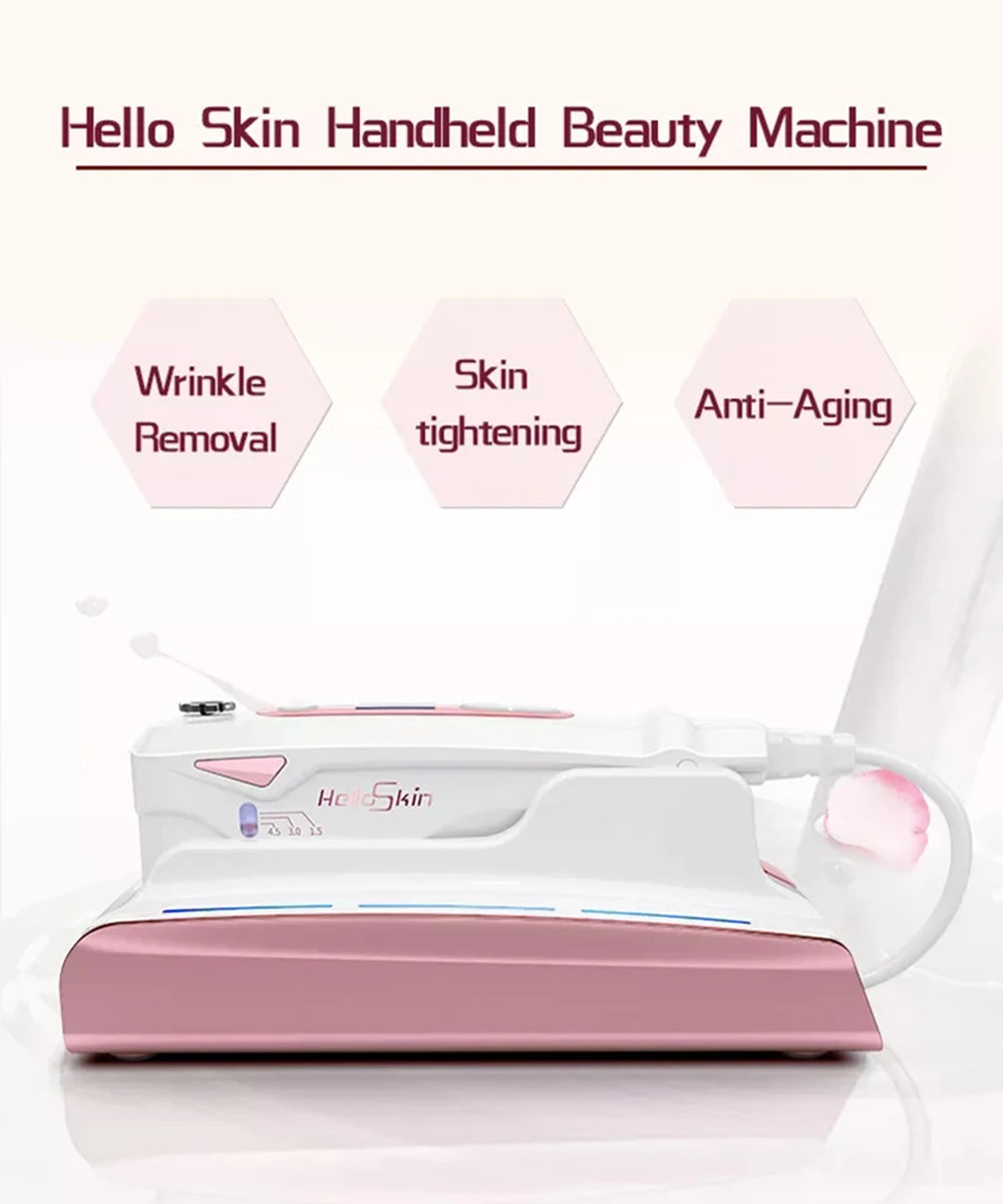 Hifu Focused Beauty Machine Mini Hifu Therapy Skin Tightening Facial Lifting Delicate Skin Whitening Device Anti Wrinkle Aging