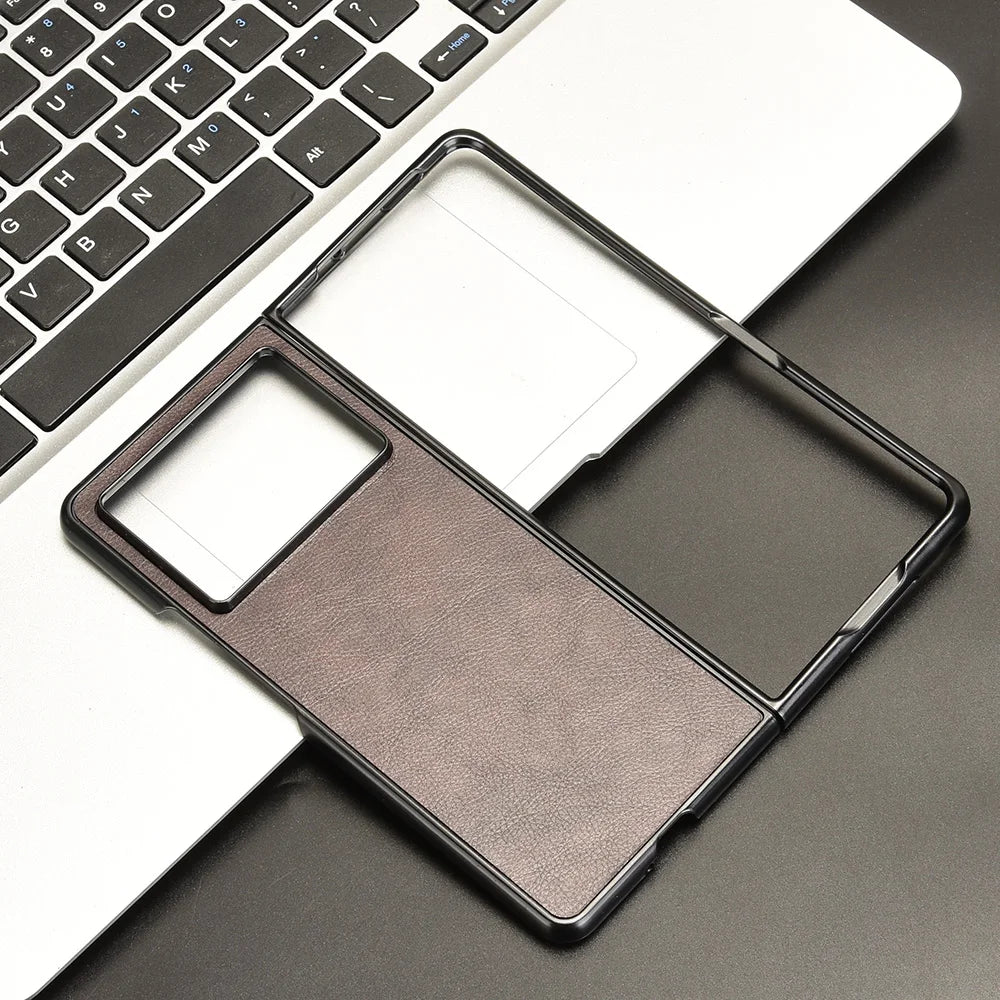 For Tecno Phantom V Fold 2 Case Luxury Leather Skin Texture Ultra Thin Slim Back Cover For Tecno Phantom V Fold2 Phone Cases