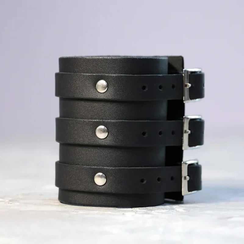 1PC Men's Fashion Versatile Bracelet Vintage Wide Strap Punk Style Multilayer Leather Wristband Simple Accessories Jewelry