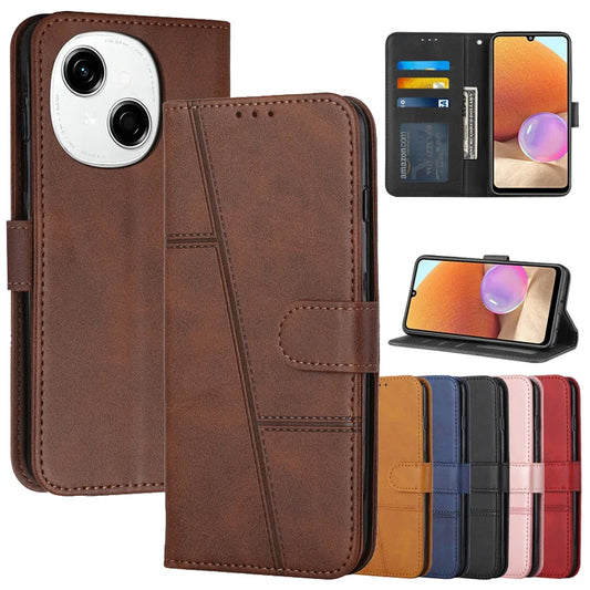 Leather Flip Spark40 Case on For Tecno Spark 40 40c Pro Plus 4G Camon 40 Pro Coque Magnetic Cases Stand Wallet Phone Cover