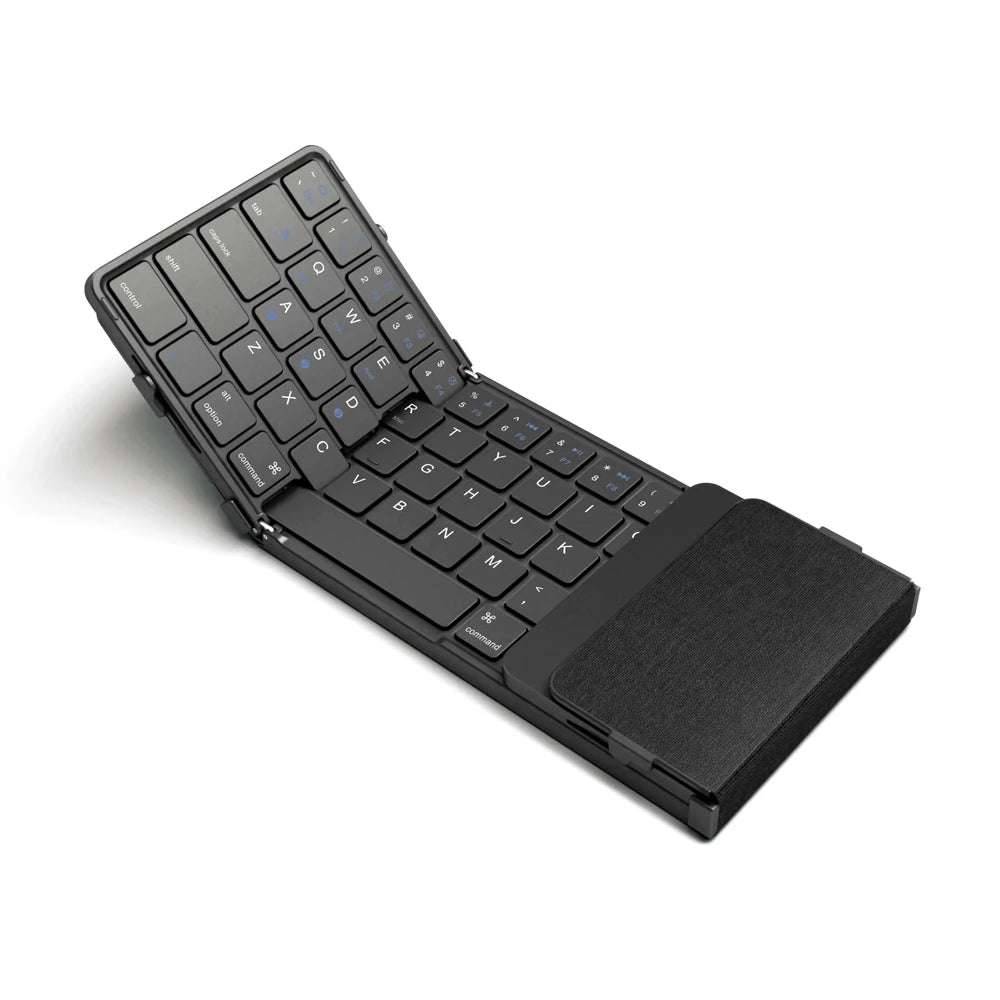 AVATTO Brazil/English/Russia Wireless Folding Keyboard with Touchpad Rechargeable Foldable Bluetooth Keyboard for Tablet Ipad