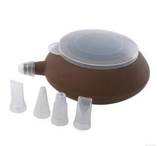 Silicone Macaron Decorating Pot Set, Chocolate Jam Extruder, With 5 Decorating Mouth, Suitable For Macron, Cake Baking Supplies