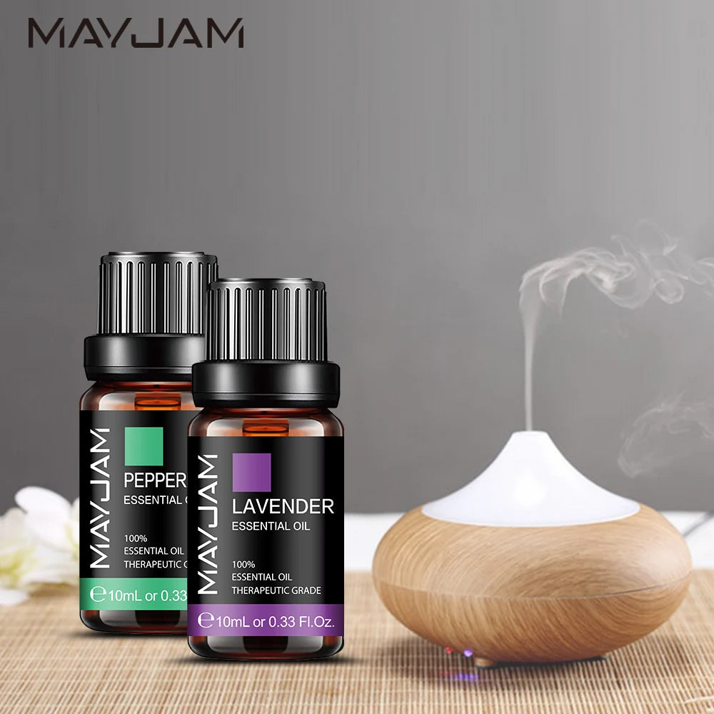 MAYJAM 10ML Lavender Lemongrass Jasmine Vanilla Eucalyptus Rose Lemon Essential Oil For Humidifier Diffuser Candle Making