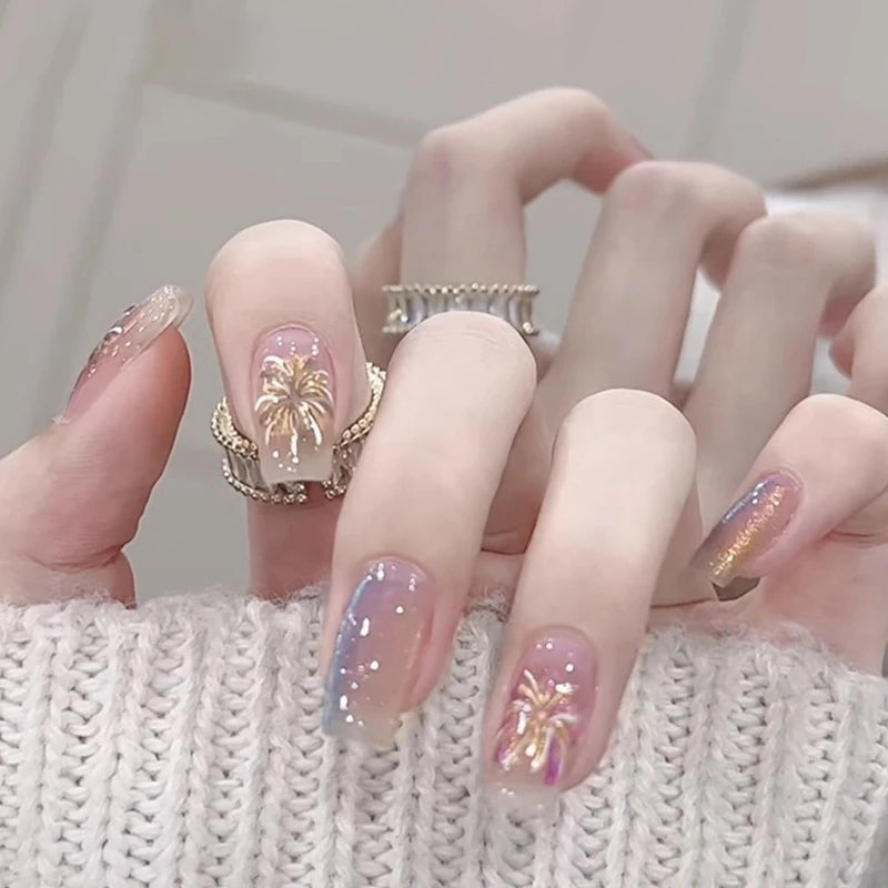 Cat Eye Press on Nails - Fake False Stick-on Nails Tips, Reusable Nail Tips Set for Women