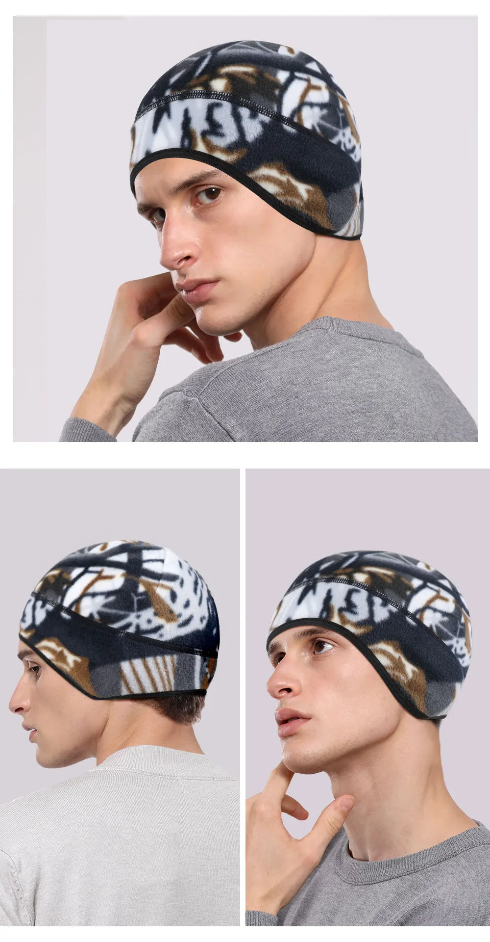 Winter Hats Thermal Fleece Running Caps Ear Warmer Cover Sports Ski Snowboard Hiking Cycling Ski Windproof Soft Cap Men Women