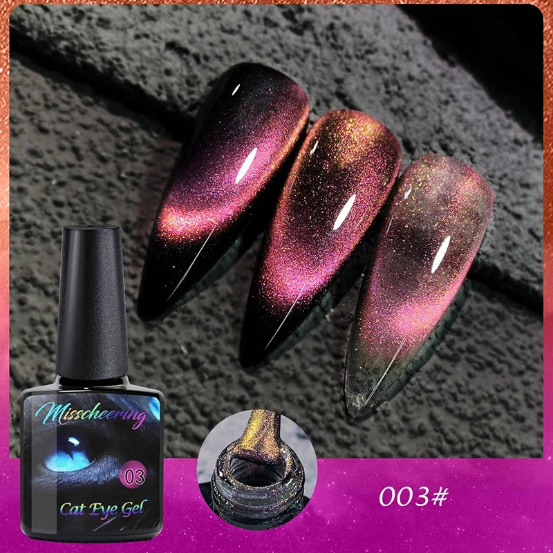 8ml 9D Rainbow Cat Eye Magnetic Nail Gel Phototherapy Adhesive Semi Permanent Nail Art Manicure Soak Off LED UV Gel
