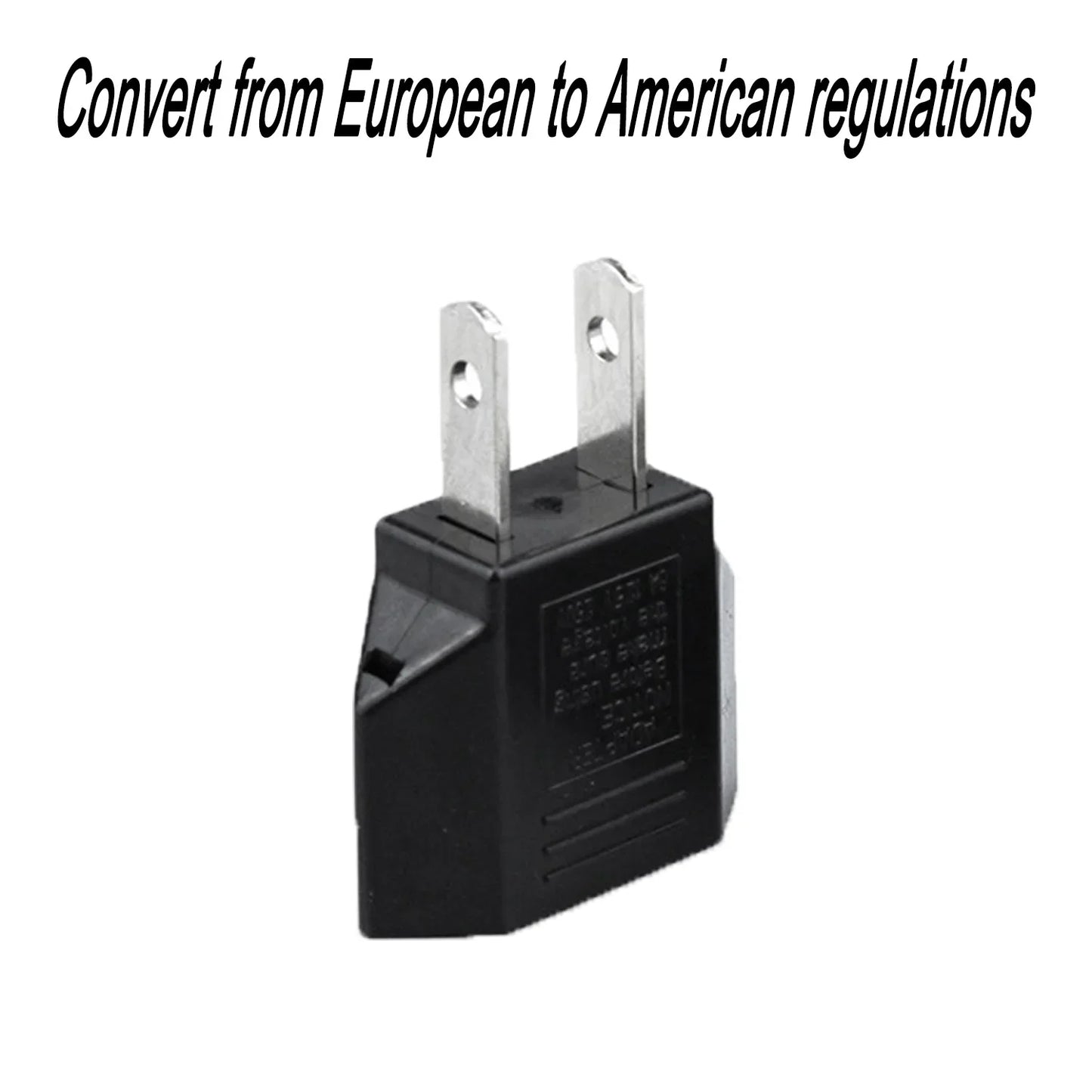 EU Europe to US USA Travel Power Plug Adapter Converter (Black)