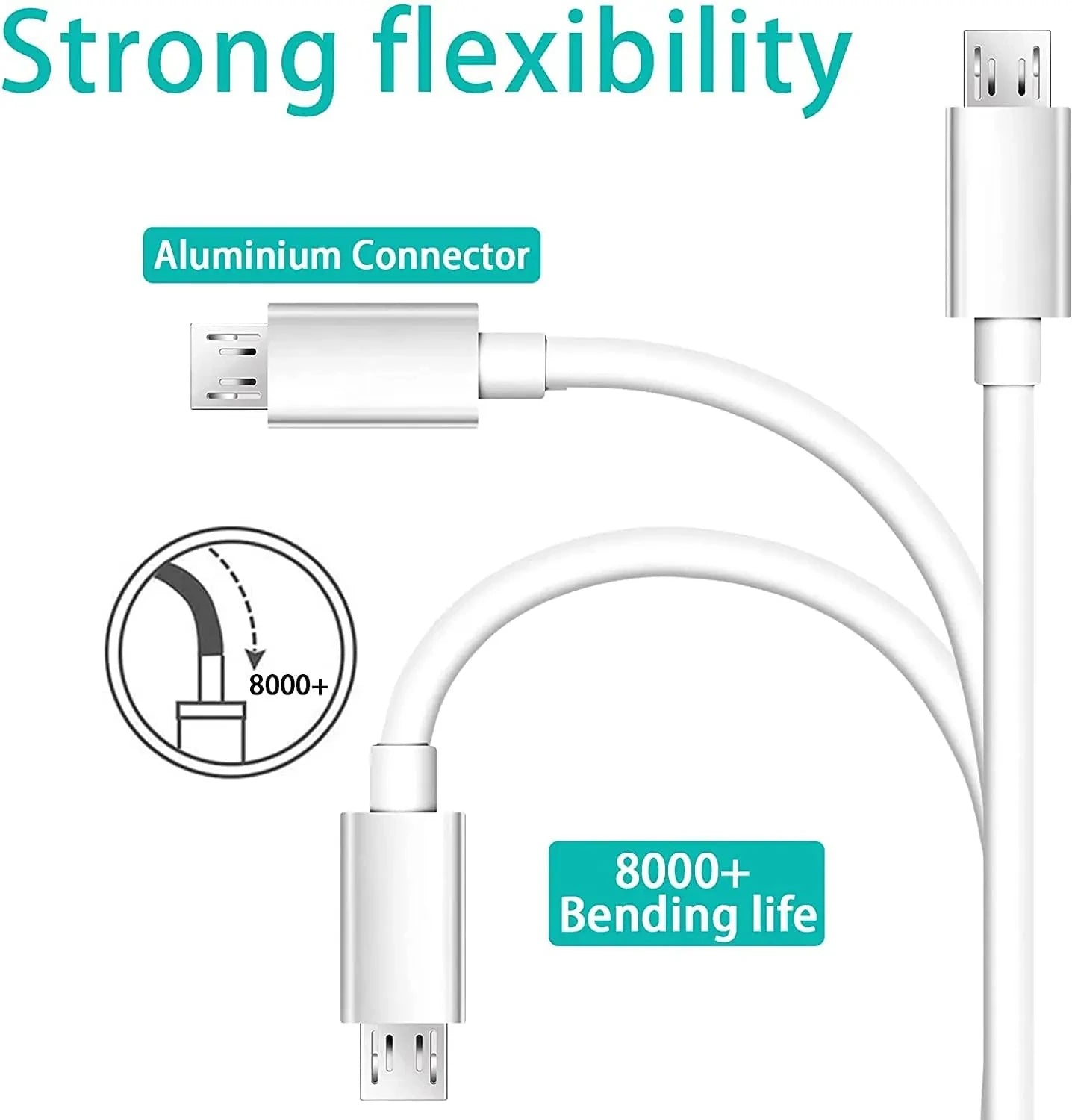 5-10pcs 1M 3ft Micro V8 5Pin USB Charger Cable Cord Line For Samsung Galaxy S6 S7 edge note 2 4 htc lg xiaomi Redmi 8A 9A Huawei