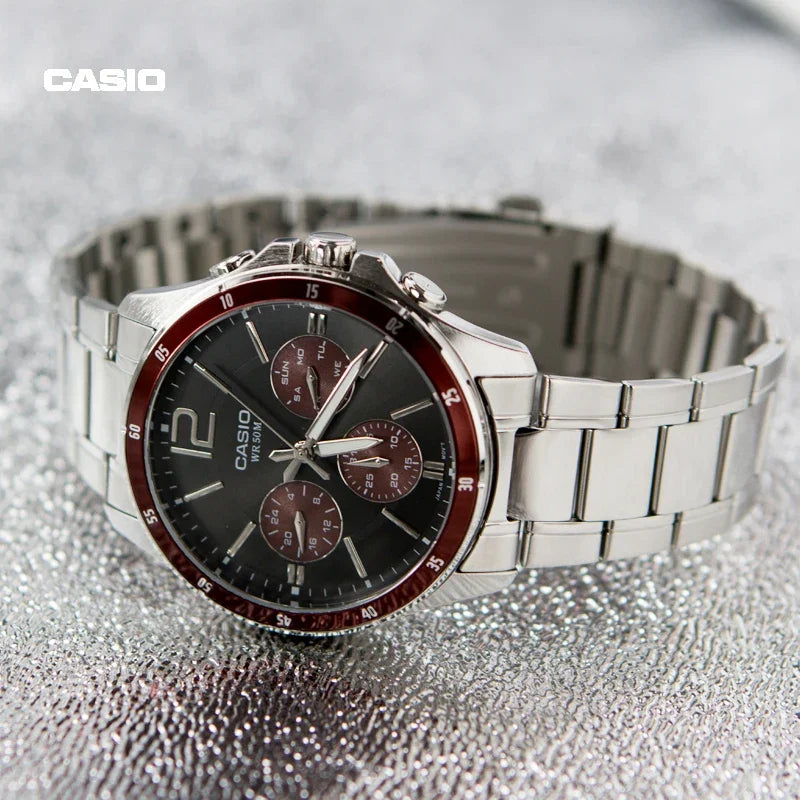 Casio MTP-1374D Classic Three Eyes Men's Quartz Waterproof Fashion Casual Business Simple Ladies Gift Versatile Date Week