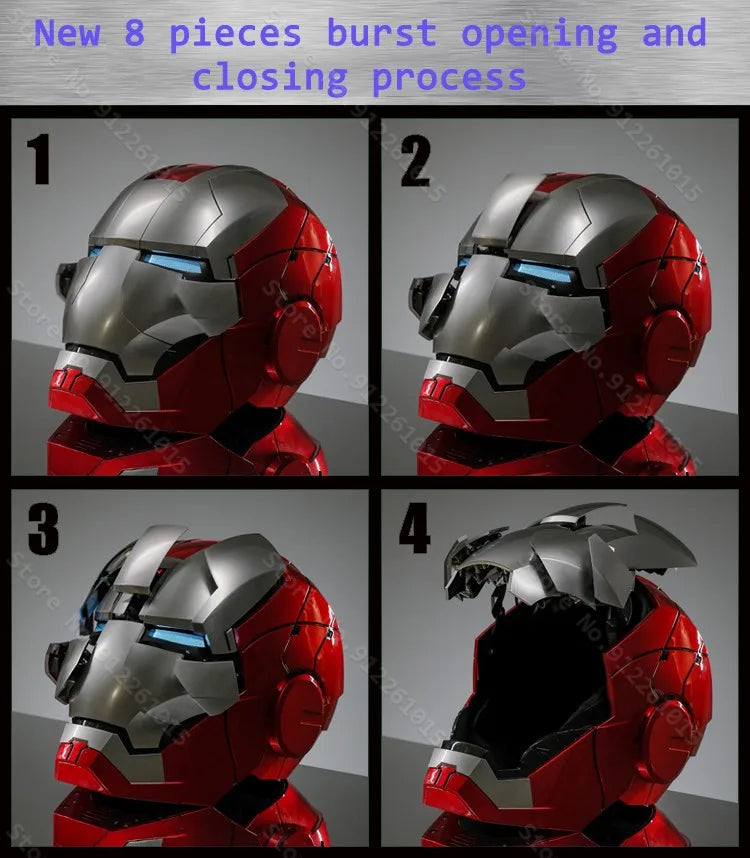 Iron Man Mk5 Helmet 1:1 Scale Electric Voice Activated Wearable Mask With Automatic Opening Closing Adult Toy Gift Collectible