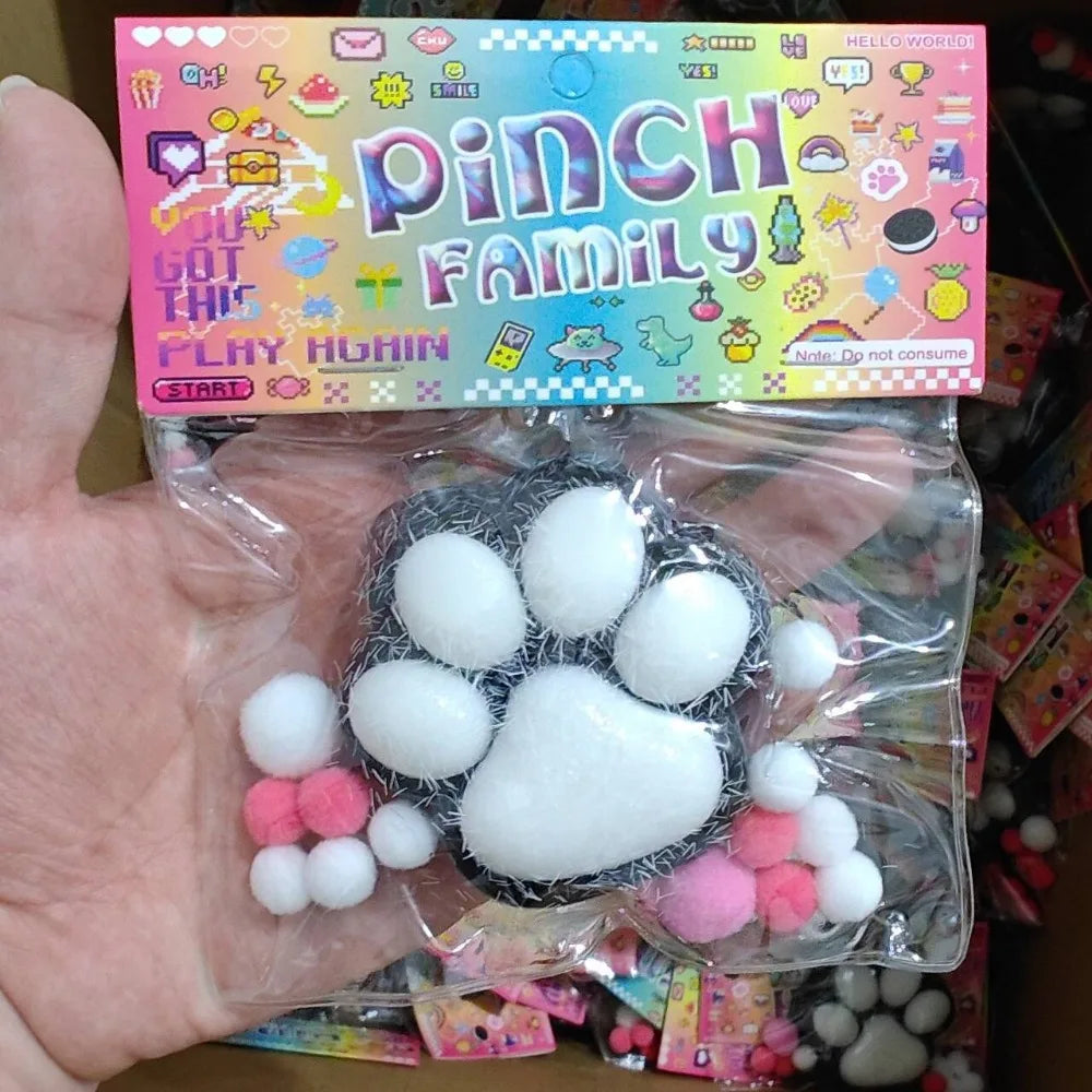 Squeeze Cat Paw Toys Pinching Cat Paw Decompressing Toy Soft Sticky Stress Relief Relax Toys