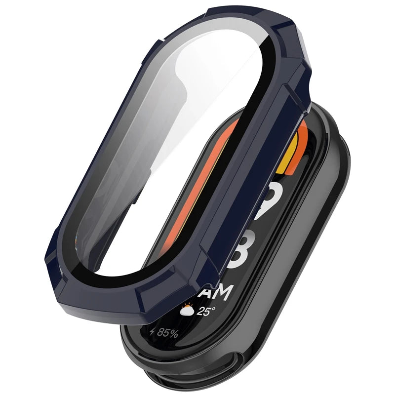 Case+Glass For Xiaomi Mi Band 9 Anti-scratch Protective Cover All-around PC Screen Protector Bumper for Mi Band 9 Cover Shell