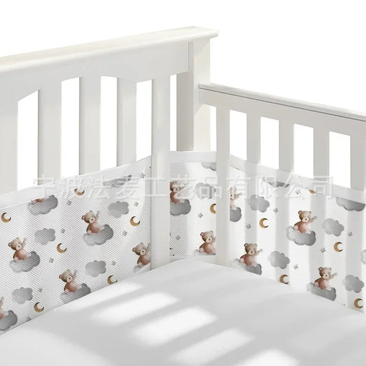 Breathable Bed Enclosure Baby Playpen Baby Breathable Mesh Bed Liner 4 Panel Baby Cot