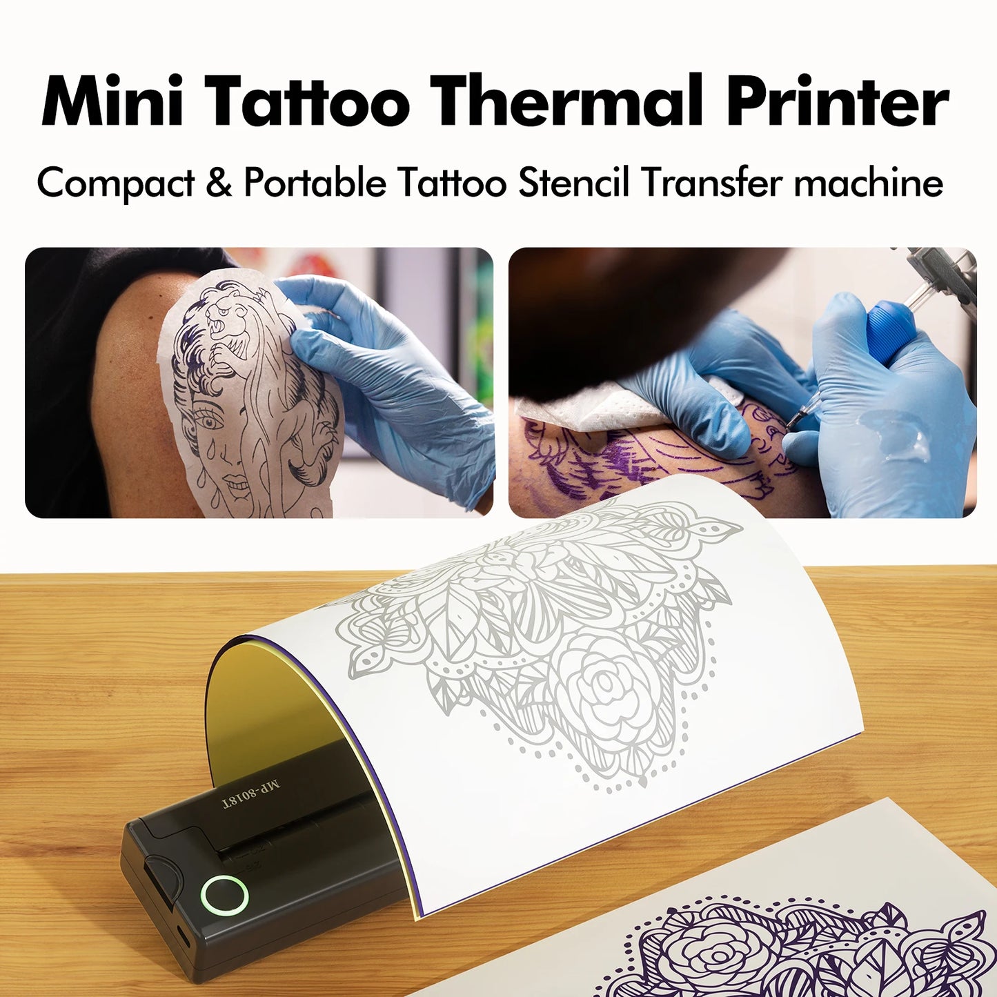 A4 Portable Printer Wireless Thermal Bluetooth Tattoos Printer Mini Thermal Printer A4 Paper Photo Printer From Mobile Phone