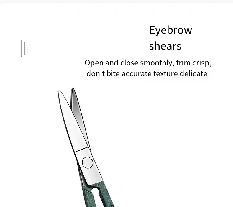 Scissors Set Ear Pick Nail Clipper Tool Household Nail Clippers Stainless Steel Pedicure Knife Green 6 Piece Set Precision