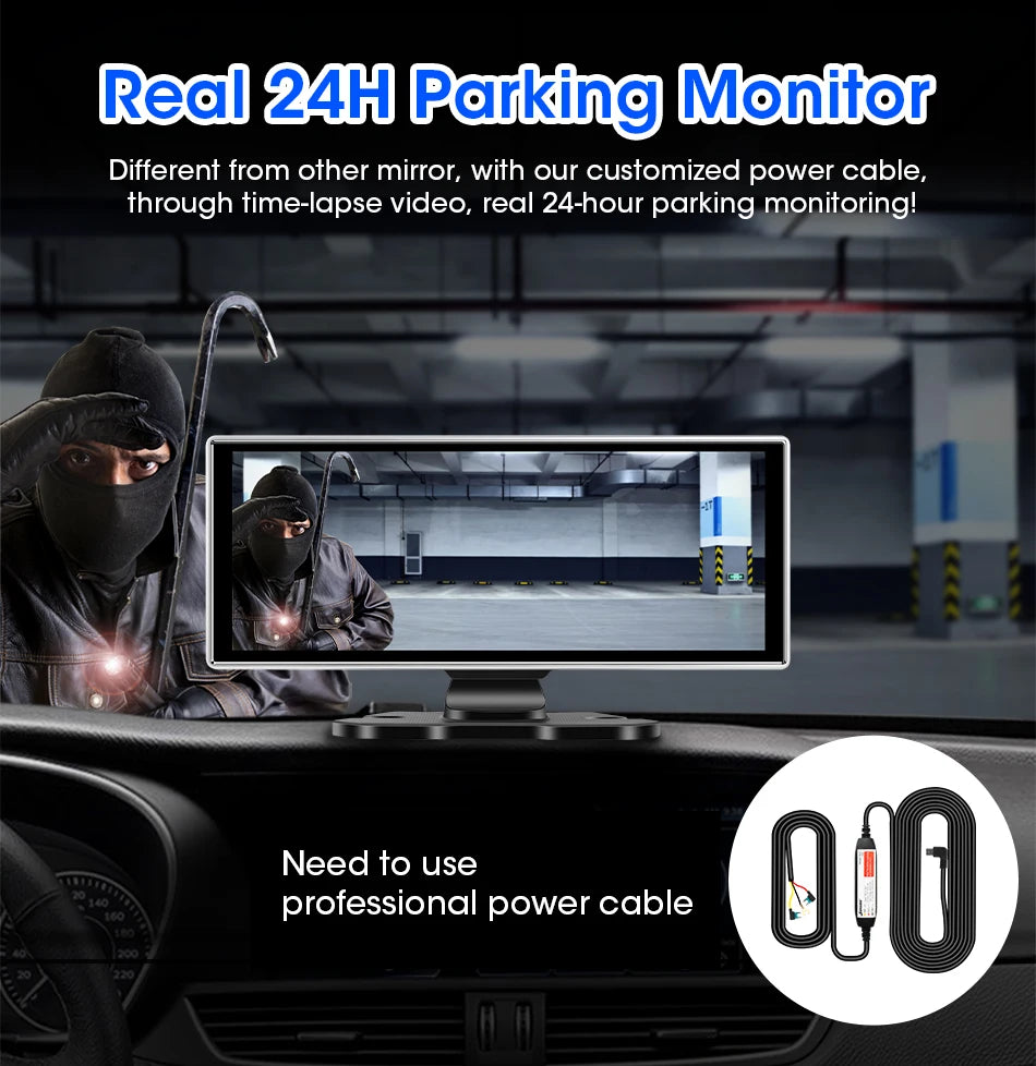 Vtopek 11.26'' Car DVR 4K Front Cam 1080P Rear Cam Touch Screen Wireless Carplay Android Auto Dual Recording Smart Car Player