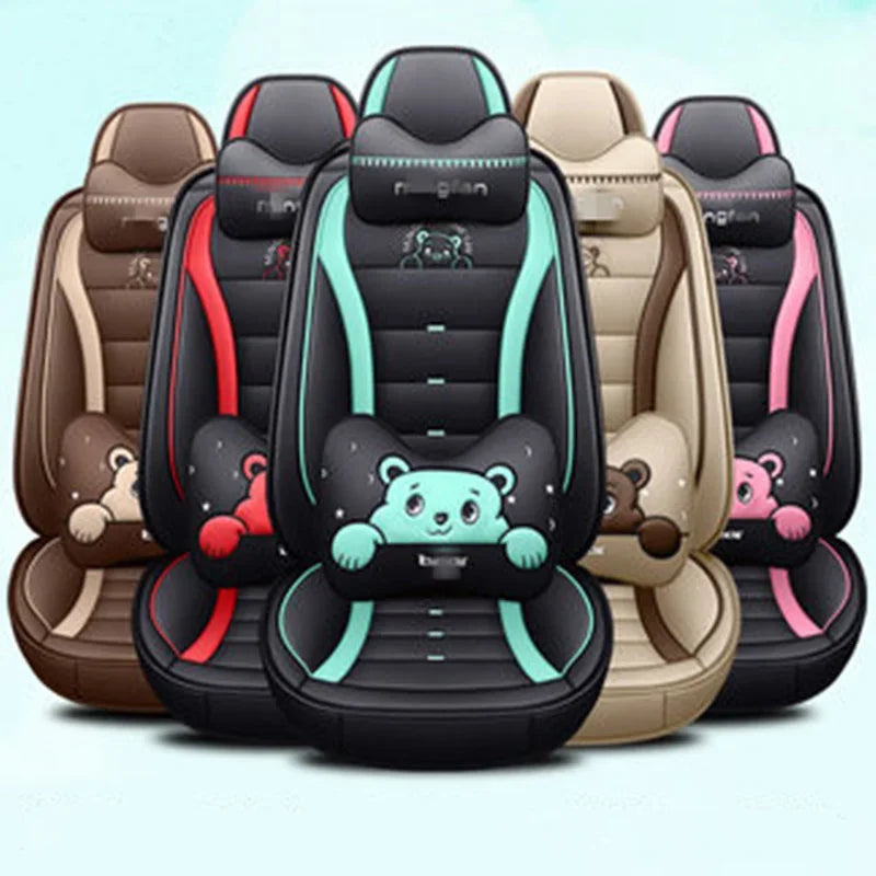 Car seat fully enclosed leather cover four seasons general purpose linen special cushion full package