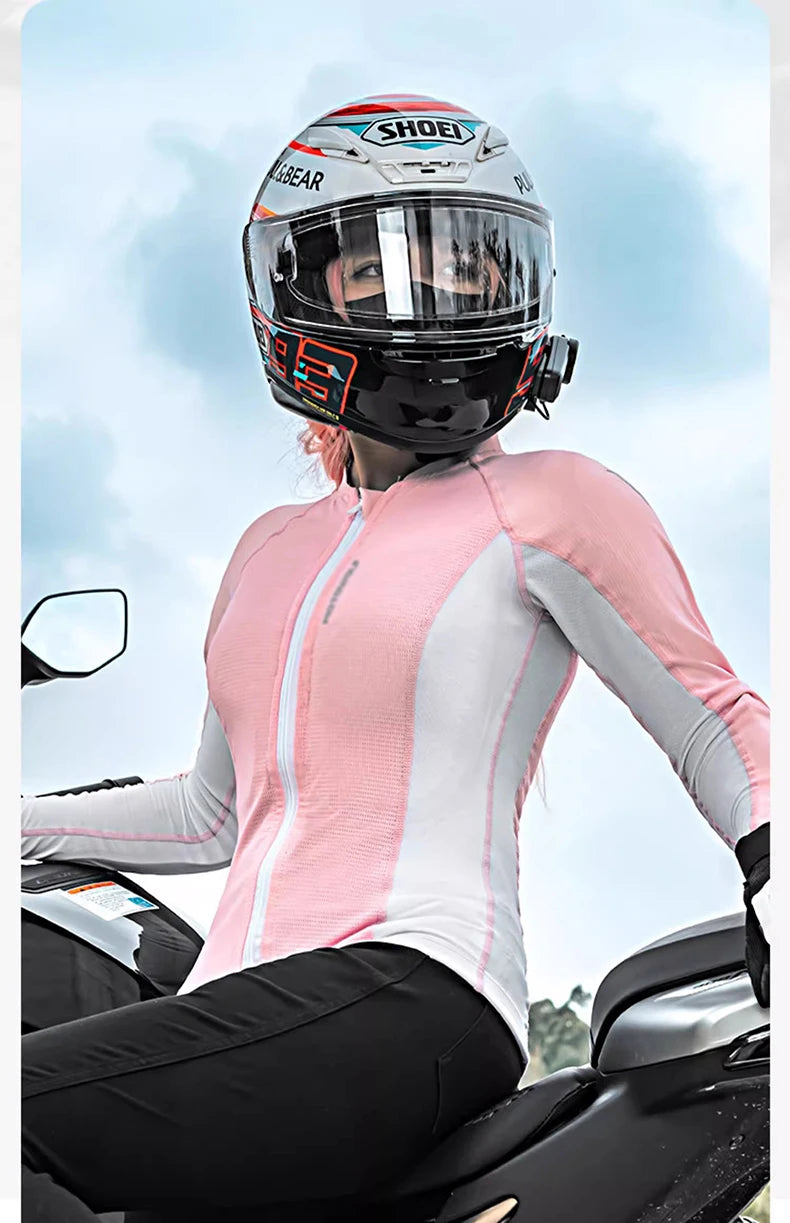 Motorcycle riding suits, all-season mesh breathable, spring and summer women's fitted, anti-drop, quick-drying clothes
