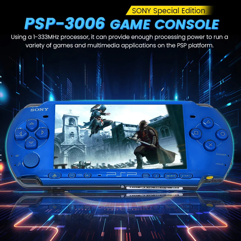 PlayStation PSP 3000 VIBRANT BLUE (PSP-3006) Original Game Console Sony PSP3000 Handheld Arcade Game Console (+Free Games)