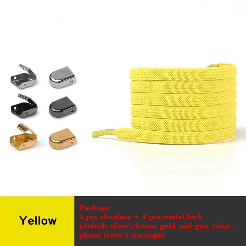Elastic Flat Shoelaces No Tie Shoe Laces Outdoor Leisure Sneakers Quick Safety Flat Shoe Lace Kids and Adult Unisex Lazy Laces