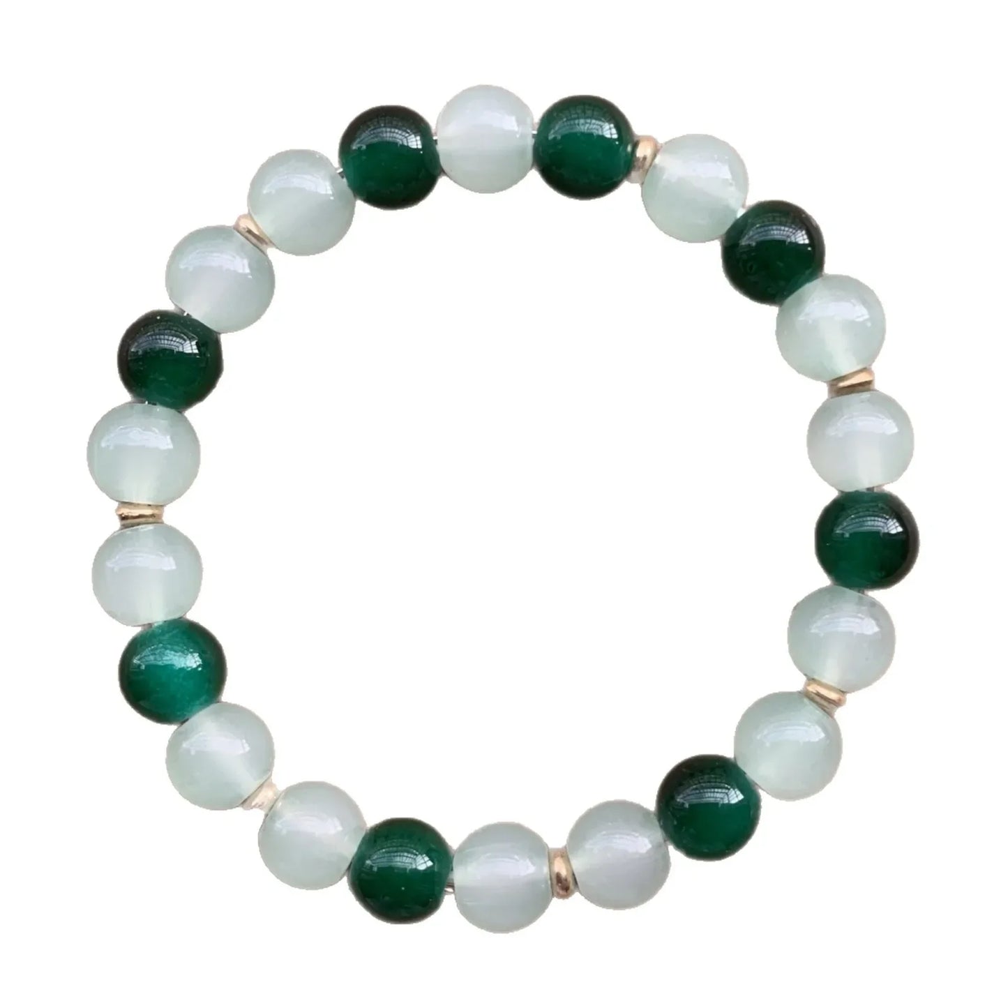 Handmade Tiger Eye Stone Beaded Elastic Bracelet Green Dongling Cross-Border Bestseller Jewelry Accessories from China
