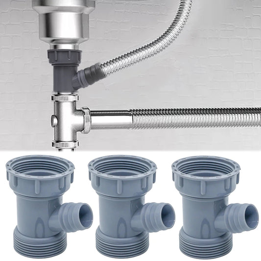 Kitchen Sink Drain Pipe Tee Adapter 45mm Internal Threads Y-Shaped Single Hole Overflow Sewer Branch Connector Thread Fittings