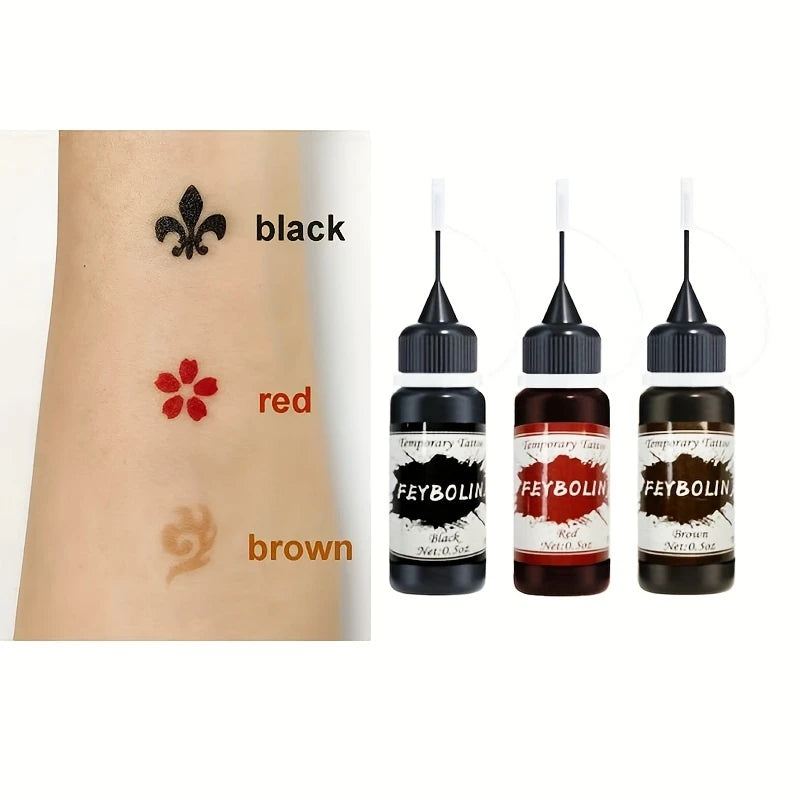 Colorful Tattoo Juice Paste,Easy-to-Use Henna Tattoo For Body Paint DIY Tattoos Temp, DIY Fake Tattoo Semi Permanent For Women
