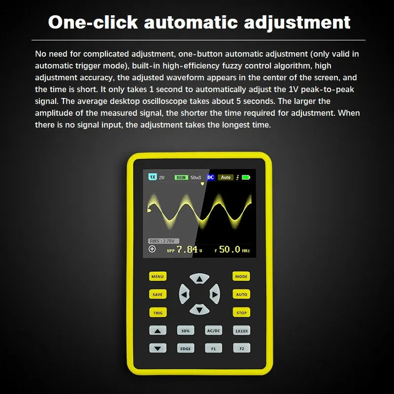 FNIRSI-5012H Handheld Digital Oscilloscope 500MS/s Sampling Rate 100MHz Analog Bandwidth 2.4 Inches Support Waveform Storage