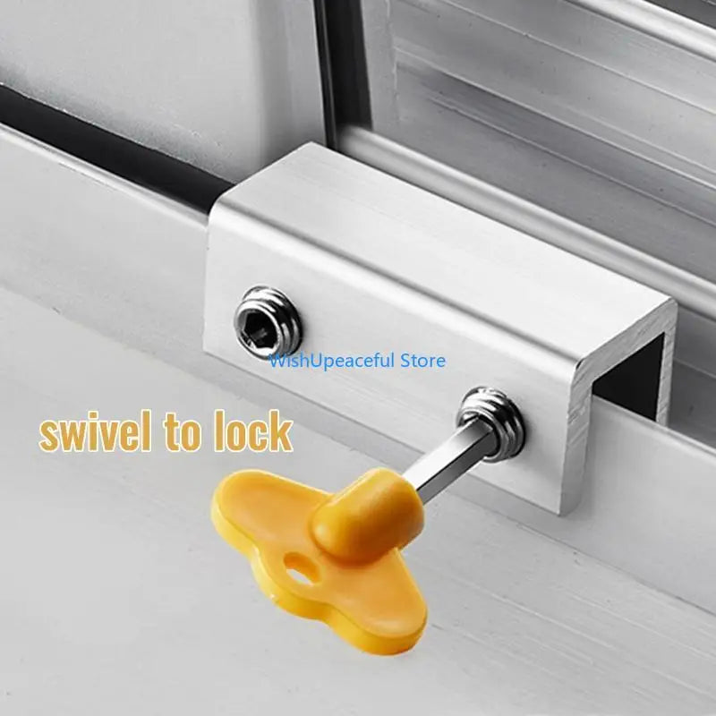 34YA 4 Pcs Window Security Lock Aluminum Window Limiters Child Safety Sliding Window Restrictor for Children's Room Bedroom