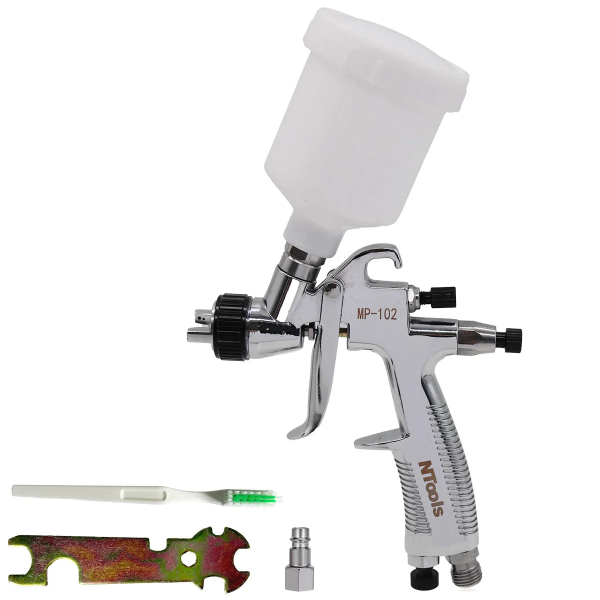 LVMP Mini Spray Gun Gravity Feed 125ml Airbrush with Adjustable Nozzle 0.5/0.8/1.0/1.2mm for Repair Work And Spraying
