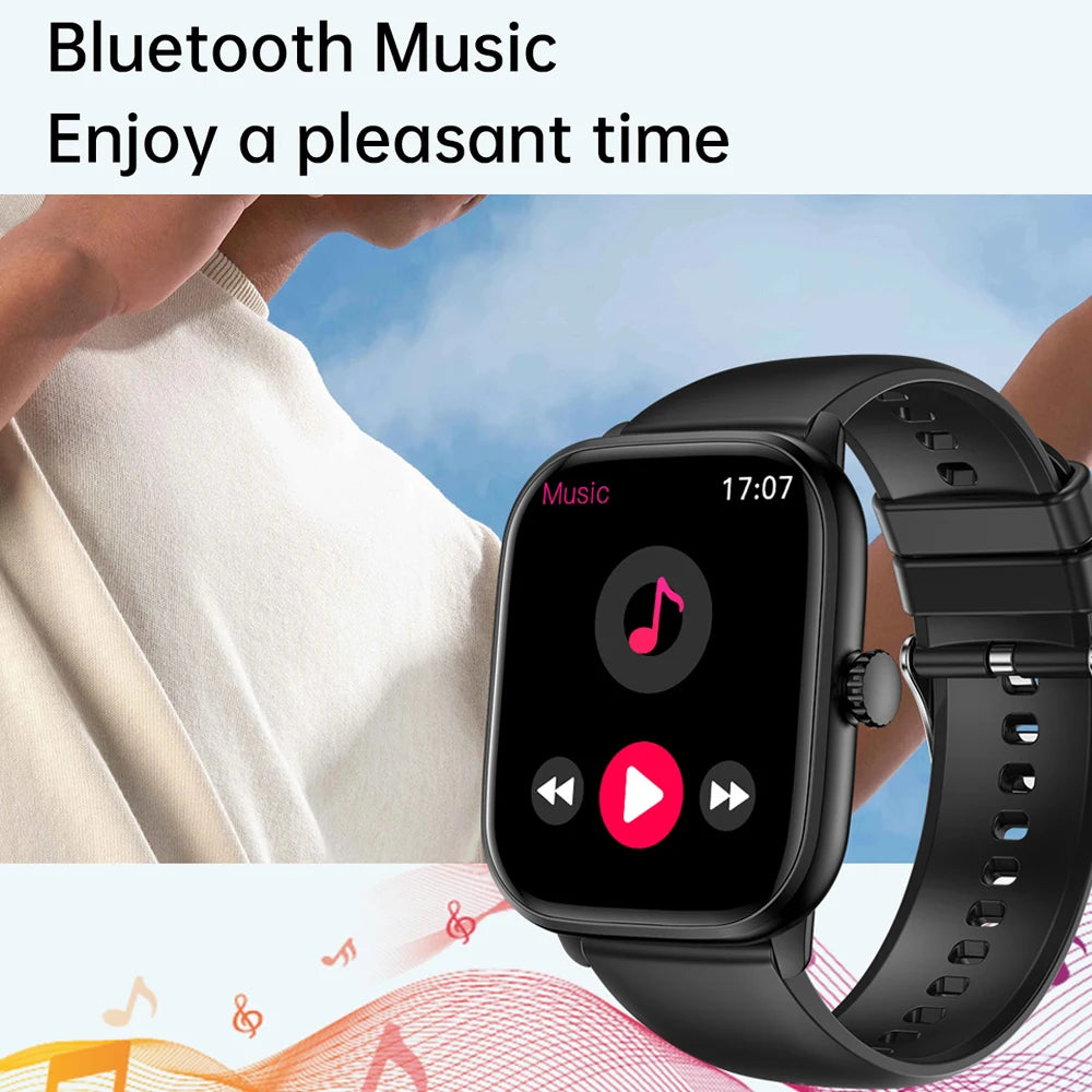 Smart Watch 2024 Bluetooth Answer Call Music Smart Watches For Men 2.01" Full Touch Dial Fitness Tracker Waterproof Smartwatch