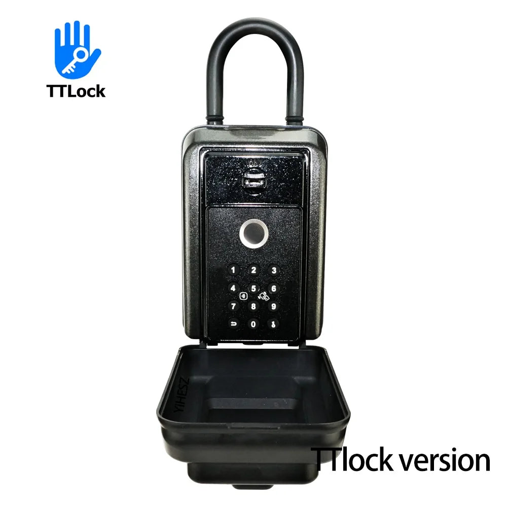 Tuya/TTlock Smart Key Lock Box Fingerprint Wall Mounted Aluminum Alloy Key Safe Box Waterproof With Code Key Storage Lock Box