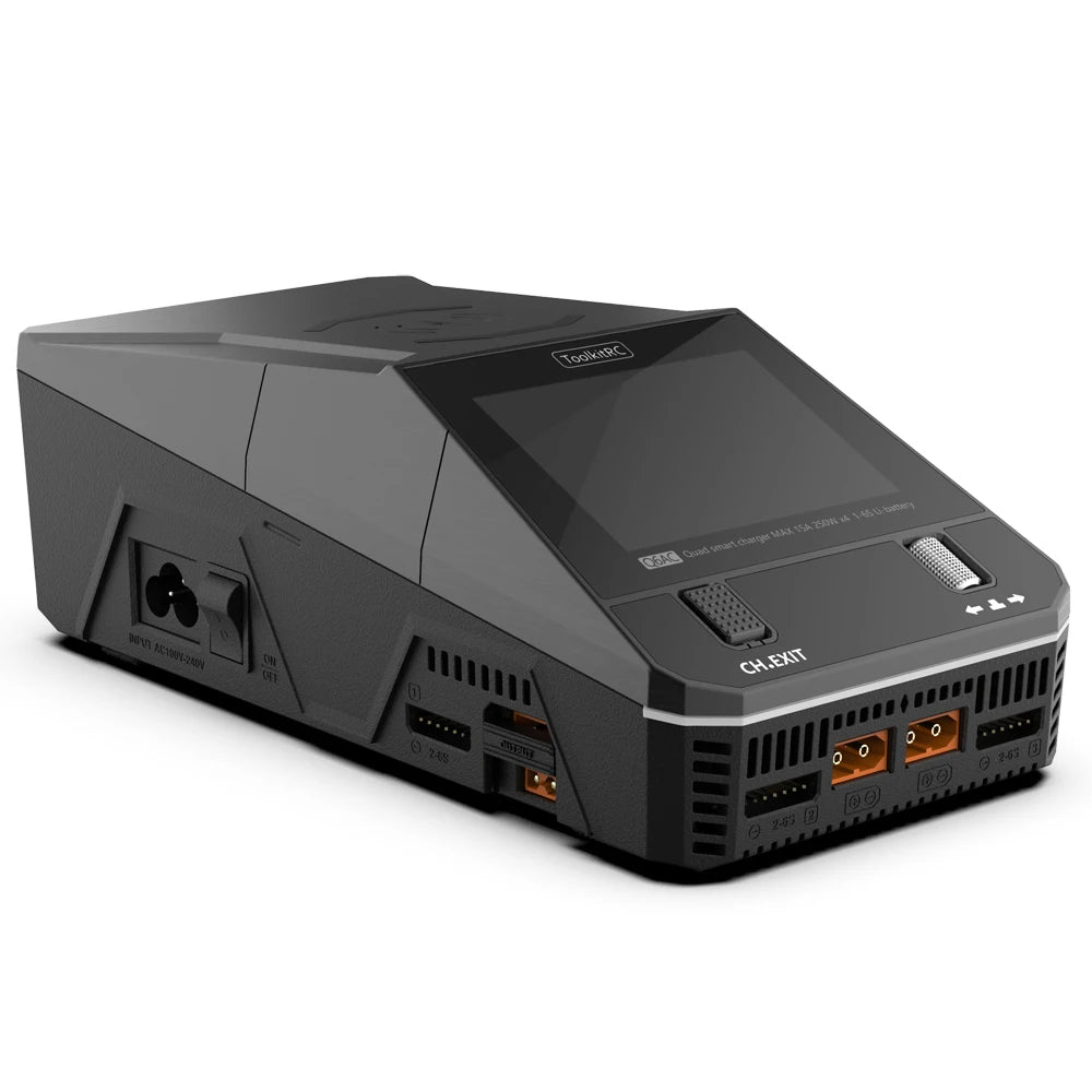 ToolkitRC Q6AC Charger AC 400W/DC 1000W 4CH output Built-in 65W USB A/TYPEC Output ,LiPo, 1-6S，NiMH 1-16S,PB 1-10S Charger IPS