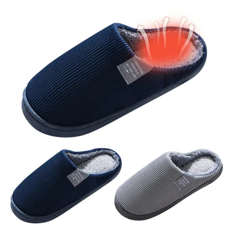 Women's Men's Plush Anti-Slip Thermal Indoor Outdoor House Slippers Winter Warm Soft Sole Home Comfort Casual Shoes