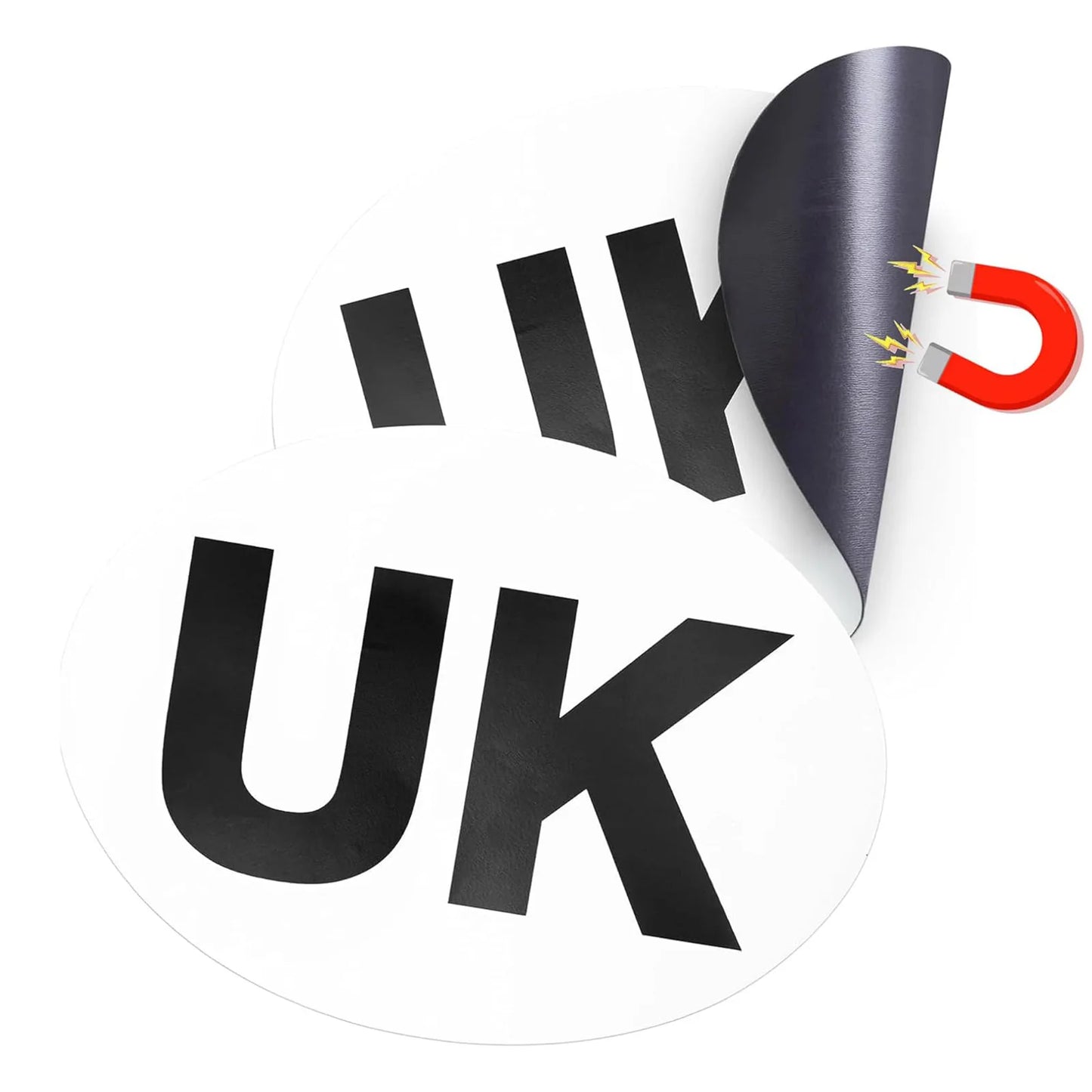 4Pcs UK Car Stickers for Europe, 2Pcs UK Magnetic Car Sticker + 2Pcs Self-adhesive UK Number Plate Stickers, UK GB Stickers for