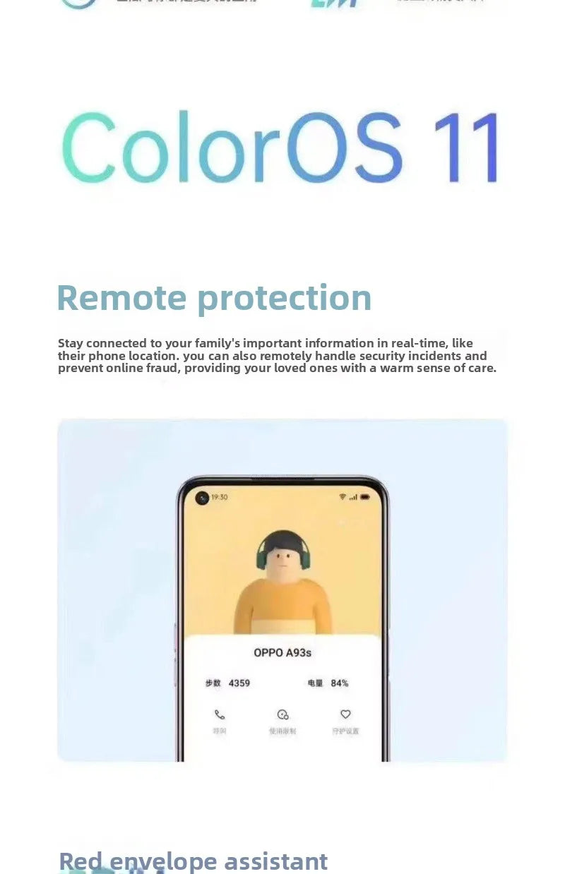 OPPO A93s Unlocked 5G Mobile Phone Dimensity 810 48MP AI Camera 5000mAh Battery 33W Fast Charge Android 11 Smartphone