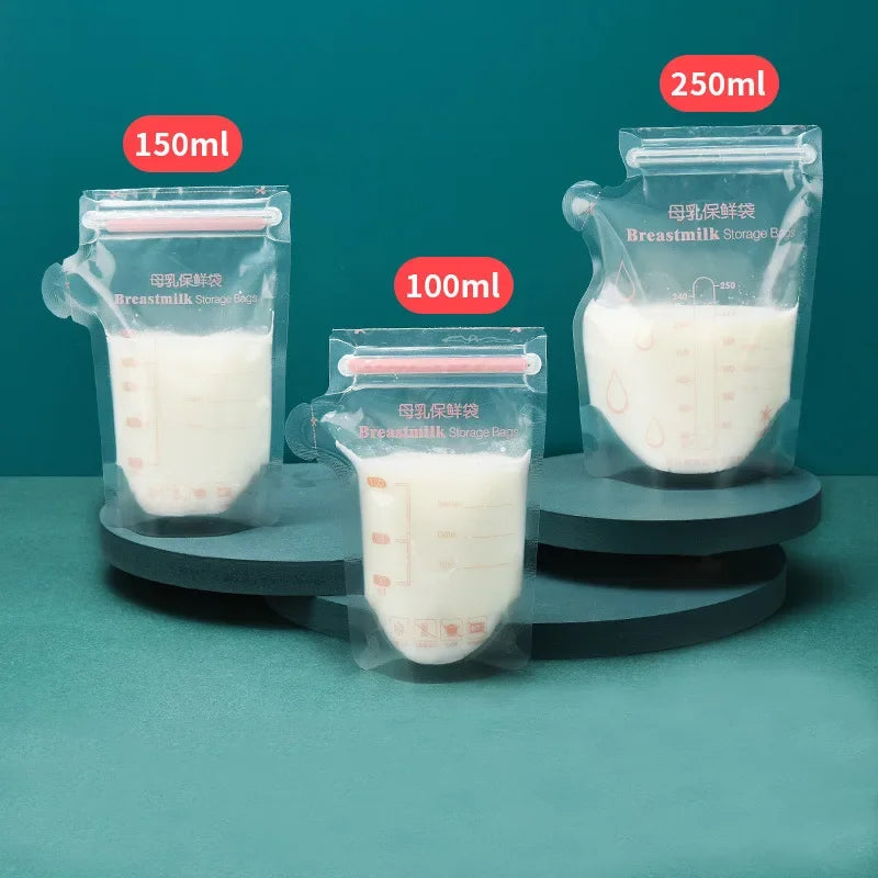 30Pcs  Breast Milk Storage Bags with Marker Pen Disposable Small Capacity Milk Bags for Freezing and Storage Bag