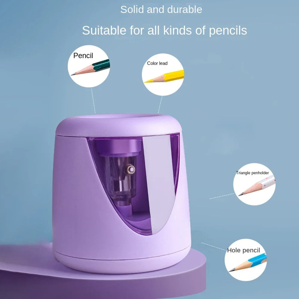 Automatic Electric Pencil Sharpener Multifunctional Cute Sharpener for 6mm-8mm Pencil Primary Students Children Stationery Gift
