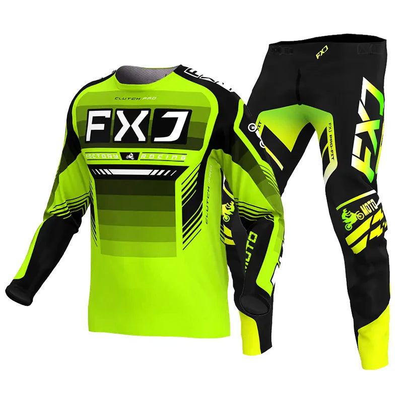 Motorcycle racing suit cross Mens Women'sMotocross Jersey Pant Kits Enduro MX MTB Off-road green red black pink yellow blue